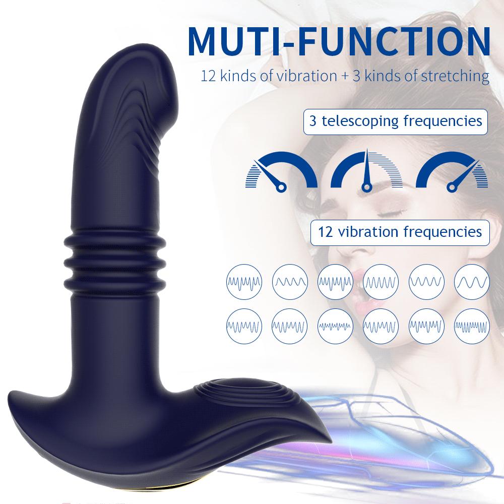 Telescopic Vibrating Butt Plug Anal Vibrator Wireless Remote Sex Toy for Women Vagina Dildo Stimulator Prostate Massager for Men