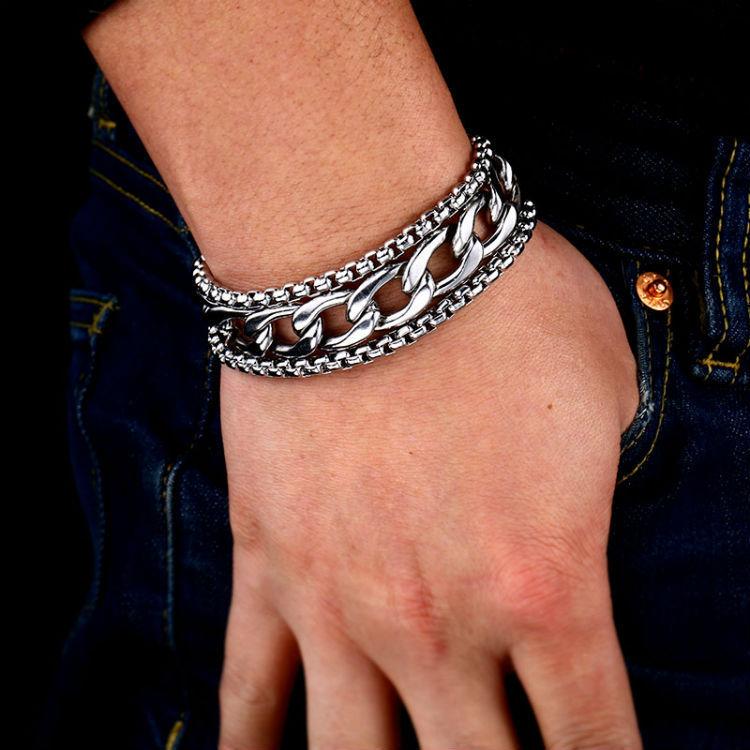 Popular Punk Style Mens Bracelets Fashionable Simple Personalized Bracelets