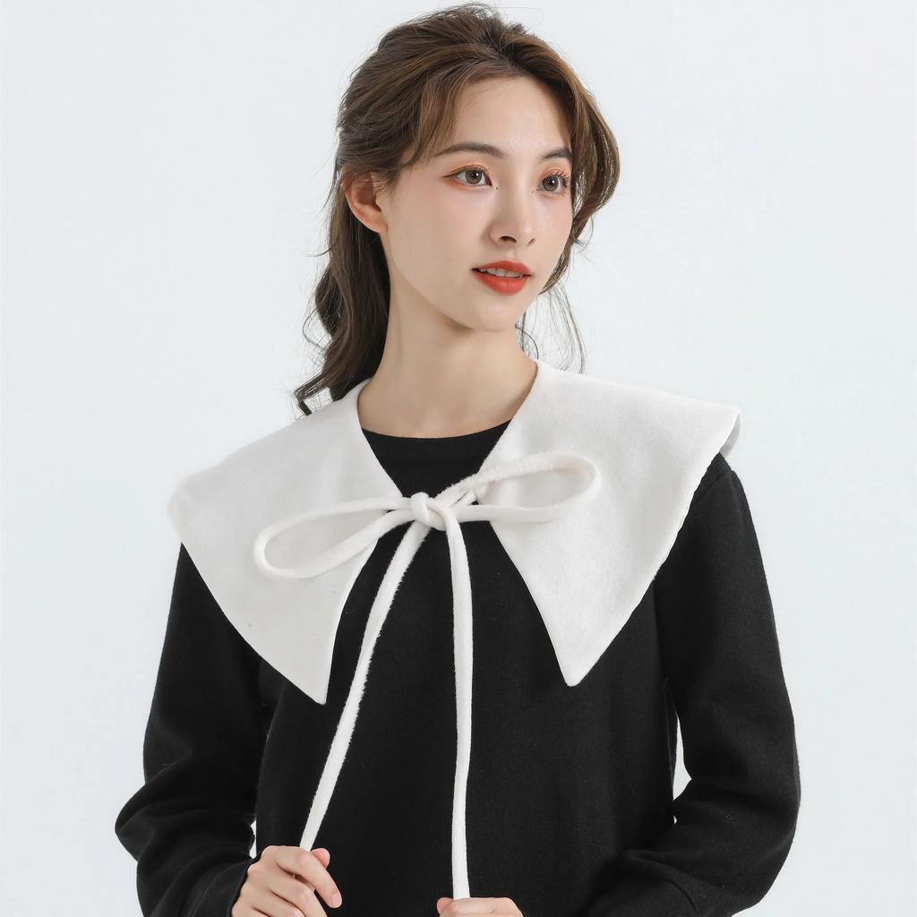 White Big Lapel Fake Collar for Girls Shirt Detachable Collars Lapel Blouse Top False Collar Women Shirt Neckwear Accessory
