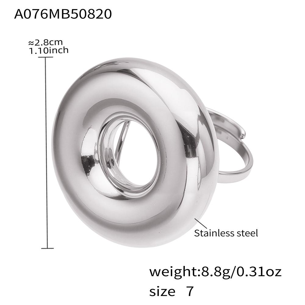 Donut Shaped Statement Ring Stud Earring In Stainless Steel 18K Gold Plated Waterproof Chunky Ring Matching Earrings For Women