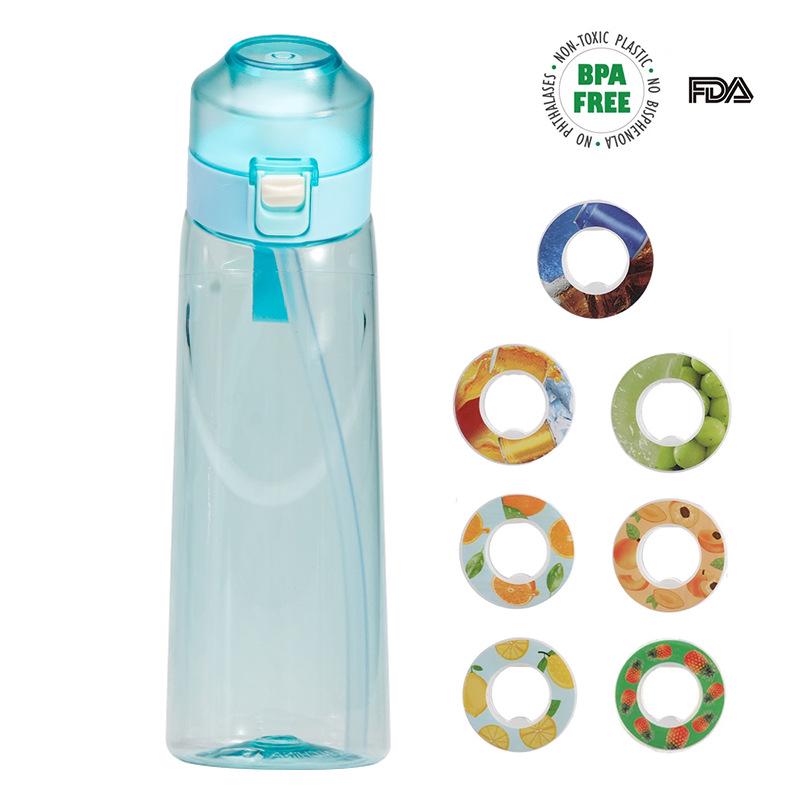 Vonící Tritanová láhev na vodu se slámkou - 650 ml, Plastový kelímek na venkovní sportovní aktivity pro nápoje s ovocem