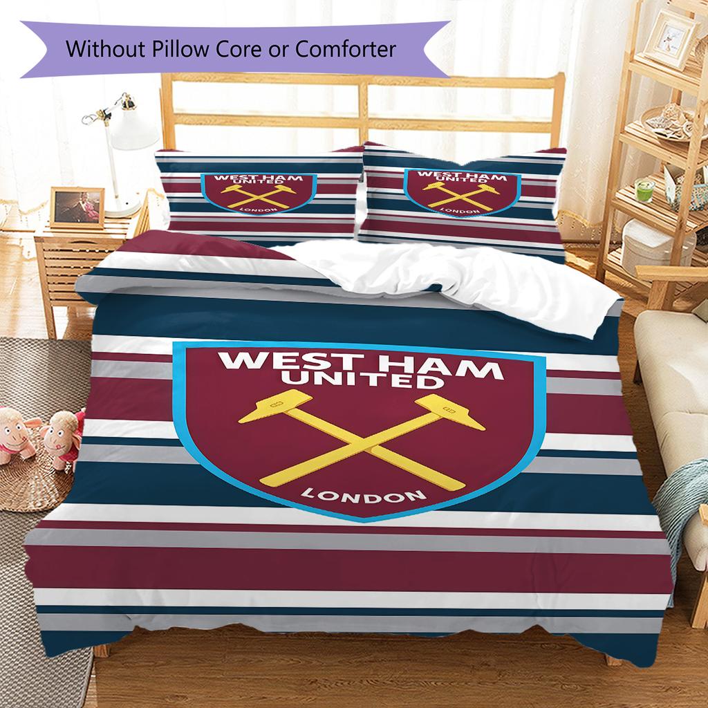 WHUFC Logo Bedding Quilt Set Quilt Cover Pillowcase Home Decoration Birthday Gift (1 * Duvet Cover + 2 * Pillowcase, Without Core)