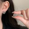 Temperament Metal Round Earrings Light Luxury Ladies Ear Studs Geometric Circle Earrings  Wedding
