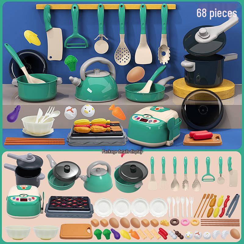 Kids' Kitchen Play Set: Pretend Cookware & Tableware for Boys and Girls