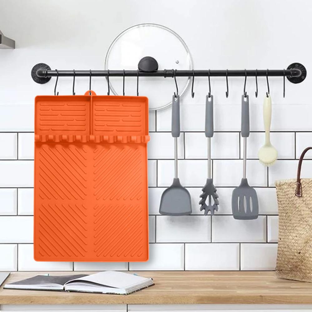 Silicone Griddle Mat Grill Pad For Kitchen, Cooking, Countertop (Orange)