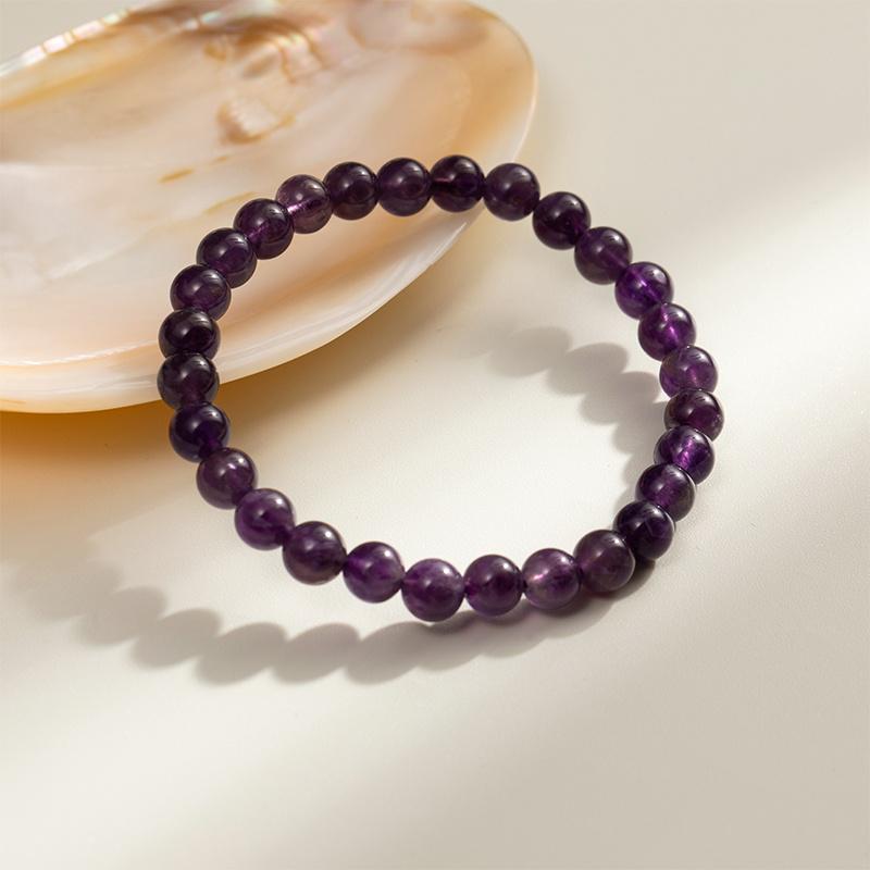 Retro Purple Amethyst Beaded Bracelet: Versatile Handcrafted Luxury Jewelry