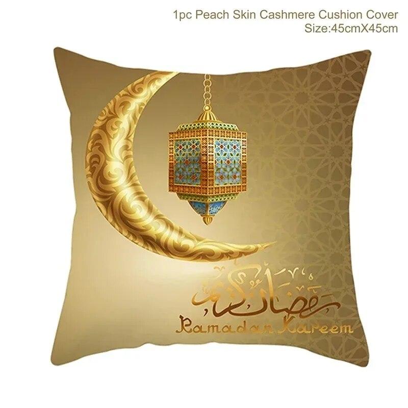 Eid Mubarak Decorative Cushion Cover Aid Ramadhan Decoration 2024 Islamic Muslim Decorative Ramadhan Eid Ramada Pillow Cover