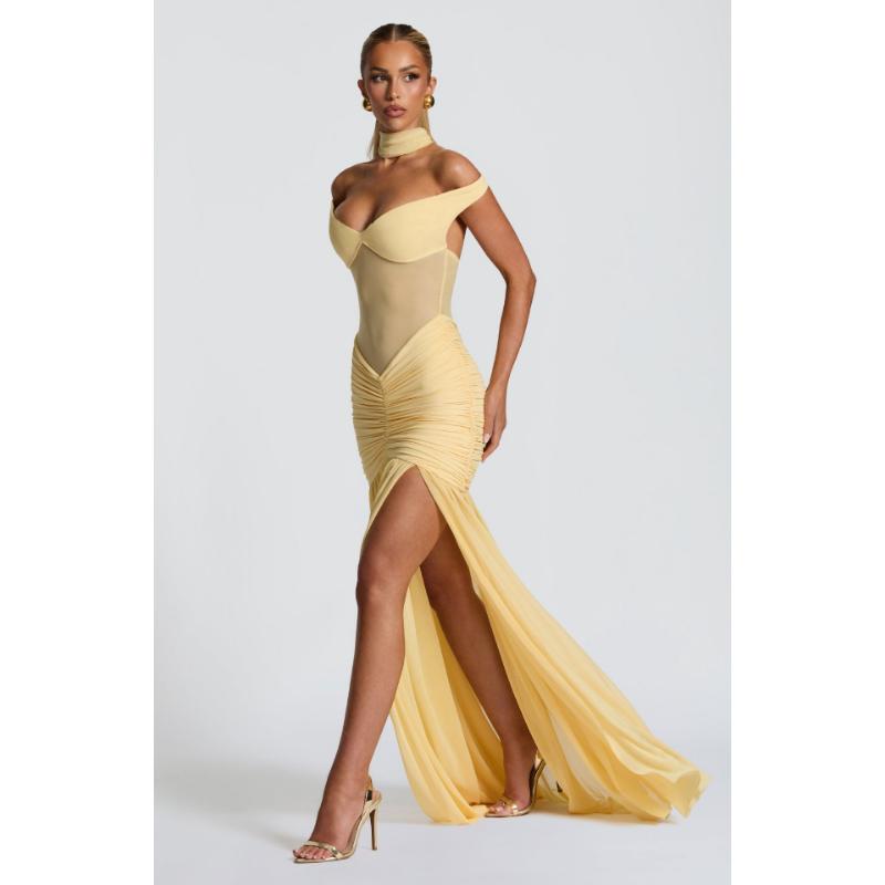 Summer Women's Off-Shoulder Mermaid Gown, Slim Fit Lace Sheer Panel Dress with Asymmetric Hem, Sexy Bodycon Evening Dress for Formal Parties
