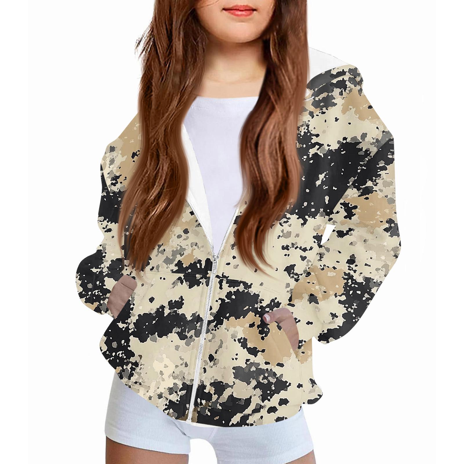 

Детская мода Рождественская толстовка с капюшоном с длинными рукавами с принтом Куртка-худи для девочек 150 коричневый