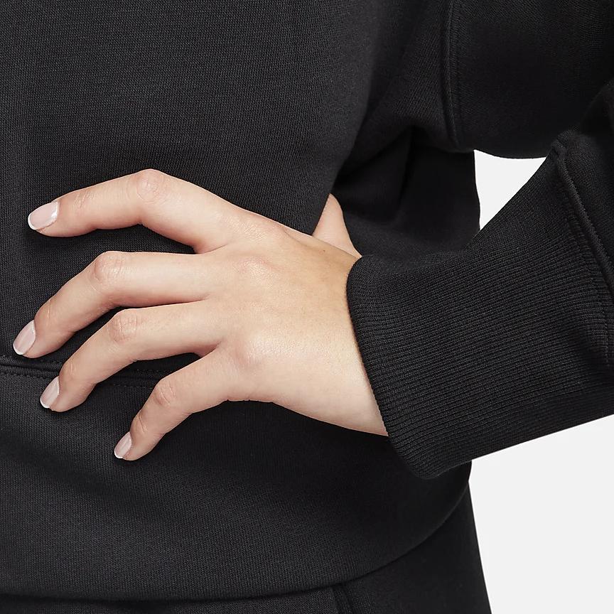 Nike Phoenix Fleece Solid Color Plush Casual Loose Knit Sweater Women Tops Black FB8773-010