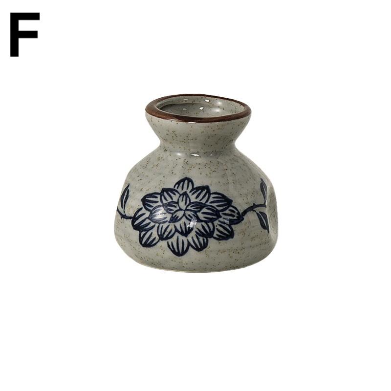 

Chinese Style Ceramic Toothpick Holder Mini Retro Cotton Swab Storage Jar Simple Small Vases Decor Toothpick Dispenser Box