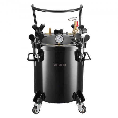 VEVOR Pressure Pot Tank, 20 L Heavy Duty Steel Pressure Pot Tank with Three Quick-Connect Couplers for Home Use, DIY, Art Creations
