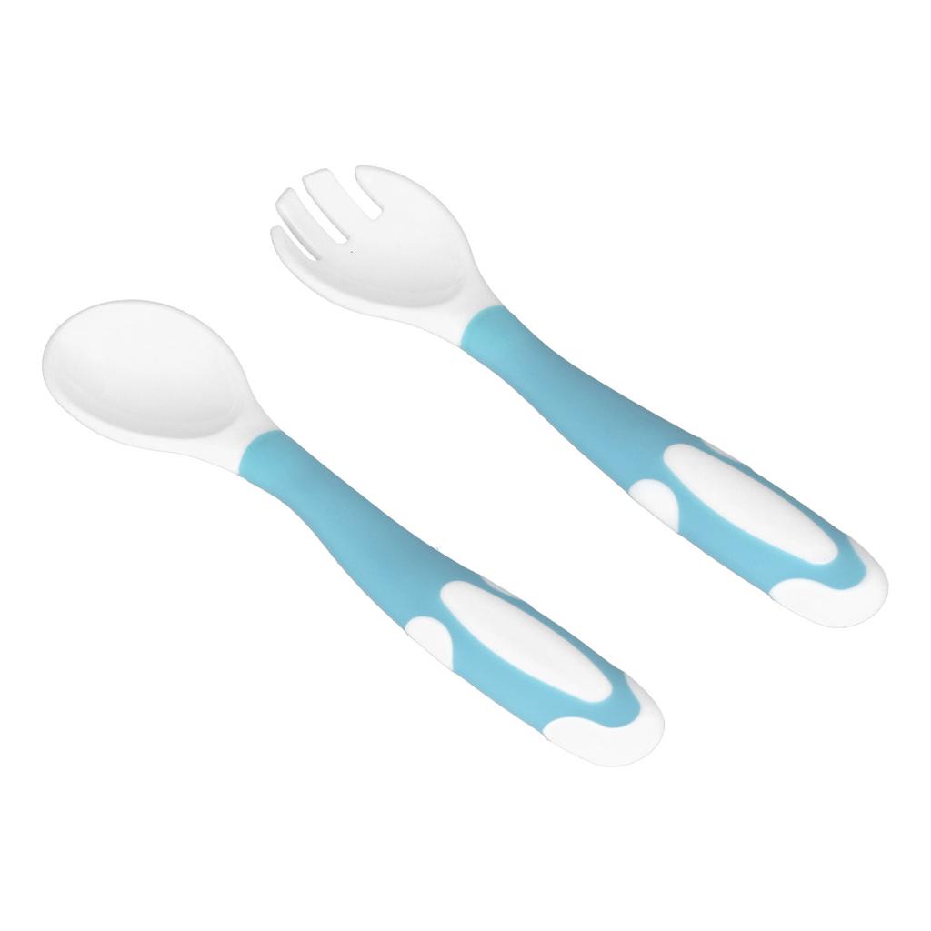 Baby Fork Spoon Set First Training Self Feeding Toddler Utensils Set Easy Grip Spoons Forks