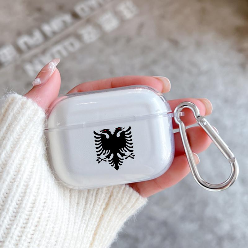 Soft Case for Apple Airpods 2 1 Earphone Cases With Hook Albania Albanians Flag For Airpod Pro 3 Pro2 Clear Protective Covers