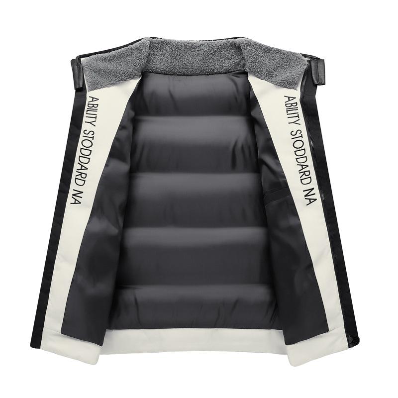 Winter Warm Jackets for Men Quilted Casual Lightweight Windproof Coat With Pockets Stand Collar Work Windbreakers Jacket Men's Thermal Cargo Jackets