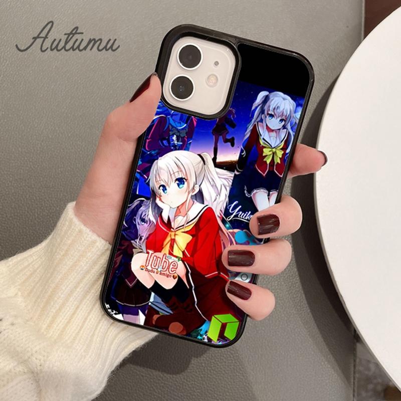 Charlotte Anime Phone Case for iPhone 11 12 13 14 Pro Max Mini X XR XS SE 2020 5 6S 7 8 Plus Samsung Galaxy S21 S22 Cover Shell