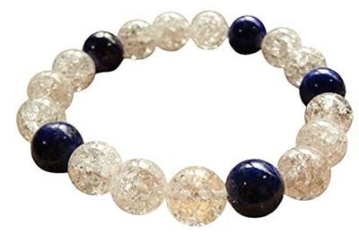 Kanoishi Good Genuine Lapis Lazuli To Your Lapis Lazuli and Cracked Quartz Bracelet for Power Natural 10mm Approximately Women with Small [Bring Luck!