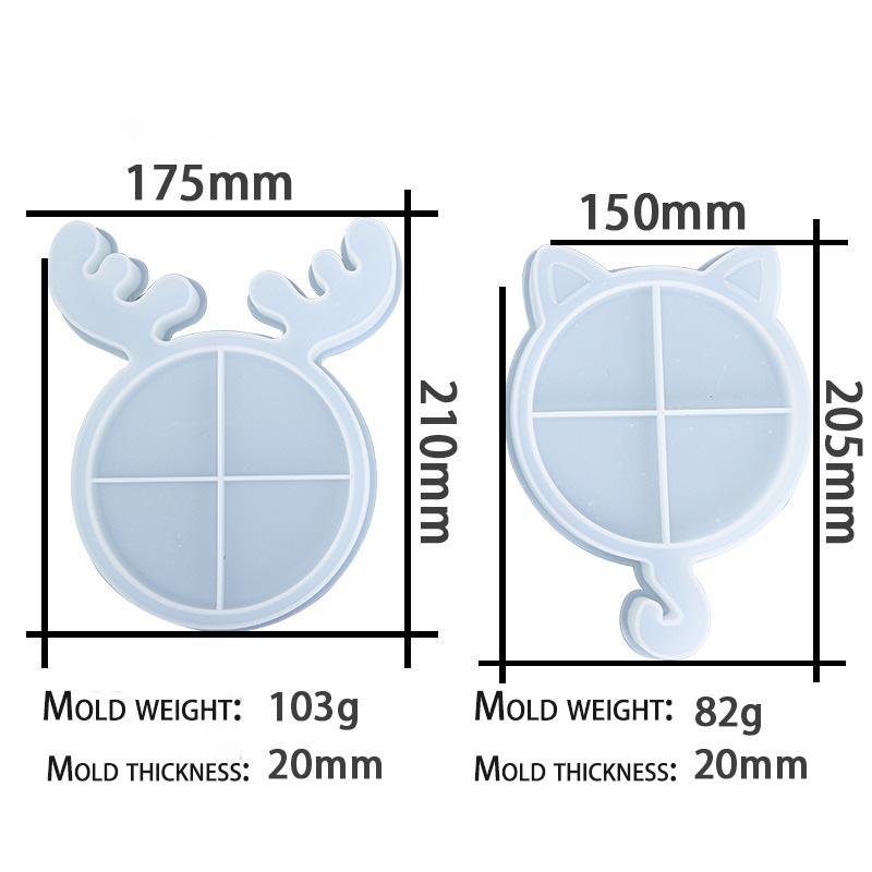 DIY Silicone Mold Christmas Deer Antlers Cat Tray Mold Handmade Craft Resin Mold for Aromatherapy Candle Holiday Decor