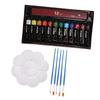 Kids Paint Set 12 Colors Pigment 5 Paintbrushes Vibrant Colors Poisonless Quick Drying Widely Used Kids Painting Kit