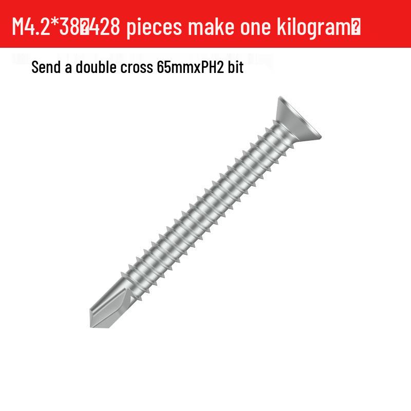 M4.2 Phillips Countersunk Self-Drilling Flat Head Galvanized Steel Screw for Metal and Tile