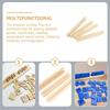 TOYANDONA Wooden Domino Trays, Set of 4 Mexican Train Domino Trays Racks Wooden Domino Tile Holders for Classic Board Games Dominoes Accessories
