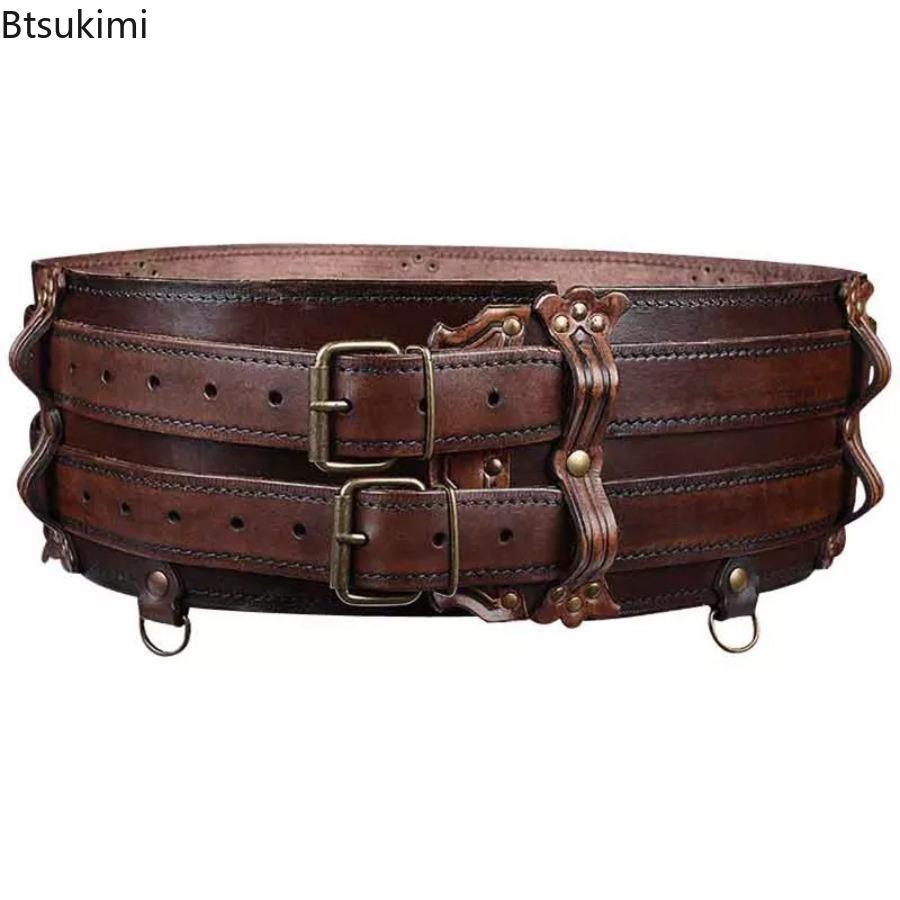 Medieval Viking Pirate Leather Armor Belt LARP Costume Norse Celtic Warrior Knight Waistband Cosplay Props Steampunk Accessories