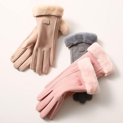 Warm Gloves Ladies Winter Padded Thickened Korean Version Of The Fall Outdoor Cycling Touch Screen Riding Gloves