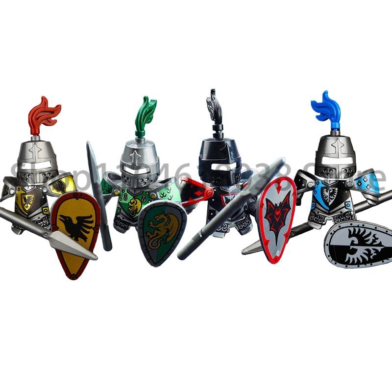 Medieval Military Figures Octopus Sea Demon Knights Building Blocks Weapons Accessories Sword Temple Spear Shield MOC MINiBricks