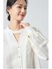 2026 Spring Mulberry Silk Satin Stand Collar Jacquard Shirt - Elegant Ink Wash Style