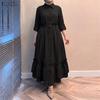 ZANZEA Women Casual Turn Down Collar Loose Long Sleeve Button Long Dress