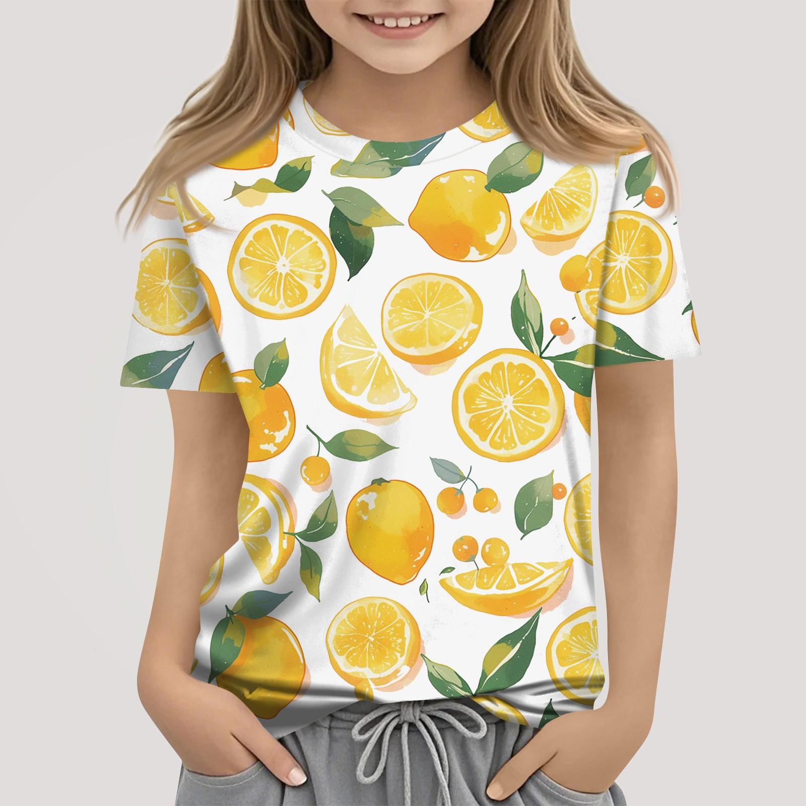 

Футболки для малышей, девочек и мальчиков, детские футболки с короткими рукавами и принтом для мальчиков и девочек 160 жёлтый