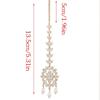 Elegant Teardrop Zircon Pearls Metal Pendant Hair Chain For Weddings Evening Event Practical Jewelry Accessory