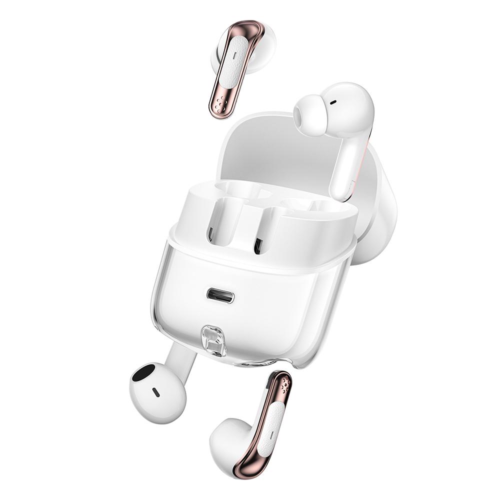 

J17 2 Pair Bluetooth-compatible 5.4 Headphones LED Display Stereo Sports Earbuds White