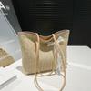 Summer Straw Woven Large-capacity Tote Bag 2025 New Japanese Simple Small Fresh Woven Bag College Student Shoulder Bag