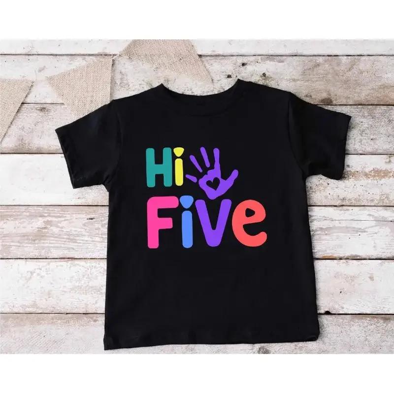 5th Birthday Toddler T Shirt Hi Five Kids For High 5 Party Year Old Outfit