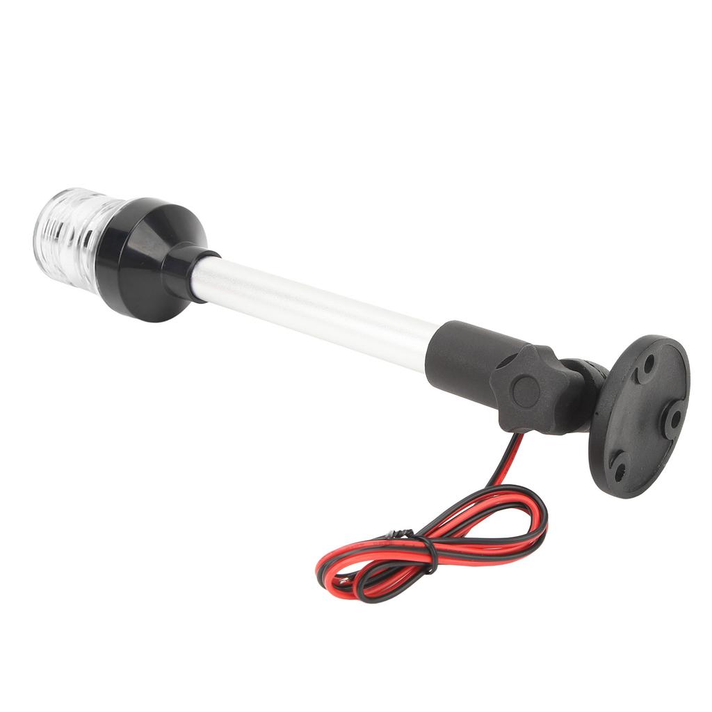 12in LED Fold Down 360 Degree All Round Anchor Navigation Light Stern Pole Lamp with Aluminum Alloy Base for Fishing