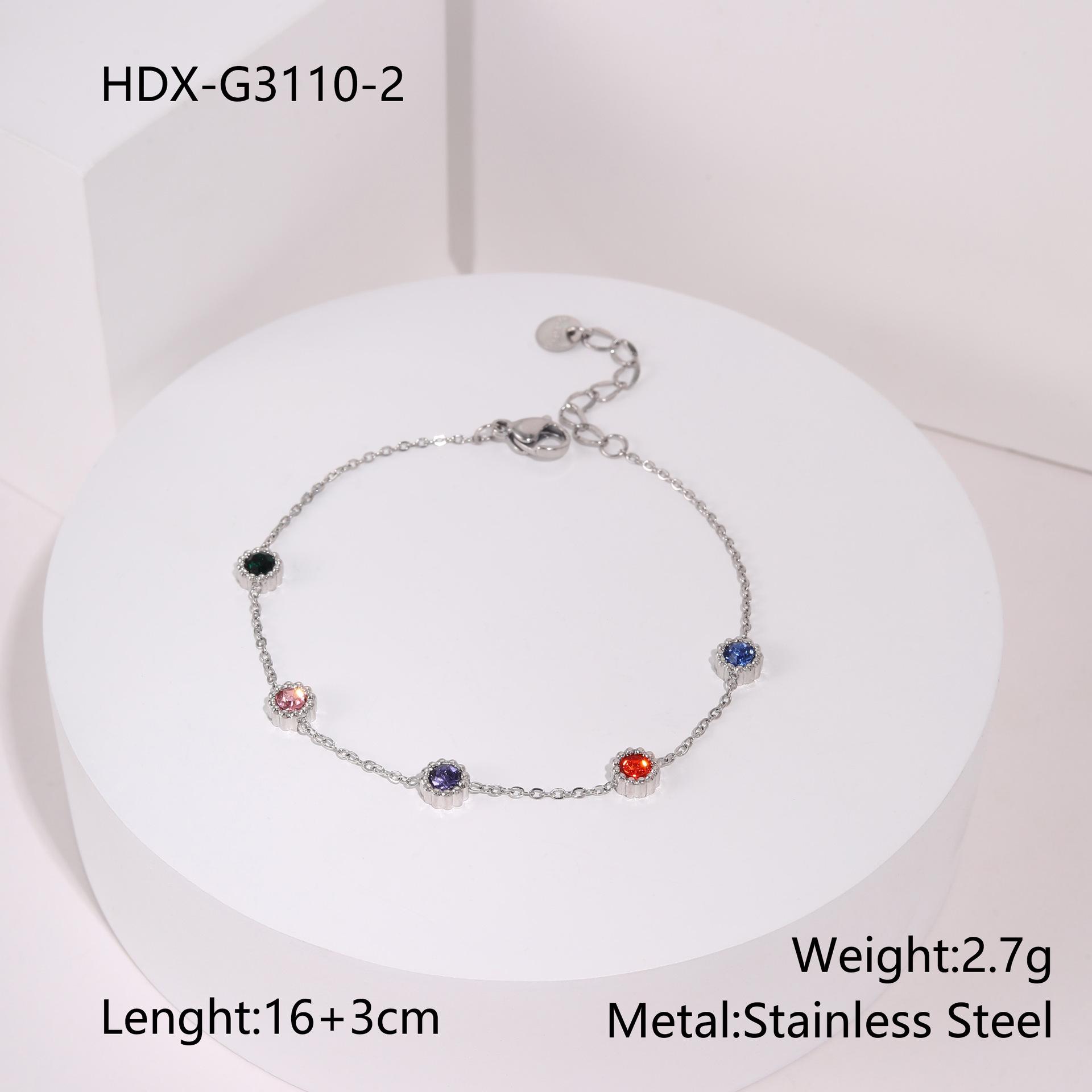 

European and American Style Zircon Inlaid Stainless Steel Bracelet - Elegant and Versatile Women s Jewelry.