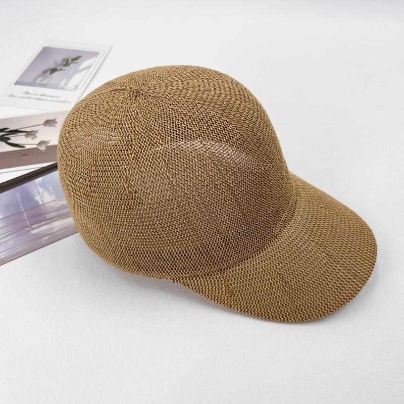 Atmungsaktive Sommer-Stroh-Baseballkappe für Herren und Damen, Outdoor-Papier-Sonnenhüte, einfarbig, verstellbarer Schattenspender, Strandhüte