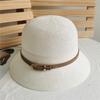 Korean Fashion Women Belt Buckle Bucket Hat Luxury Panama Sunscreen Fisherman Hat Dome Simple Wild Beach Straw Sun Hats
