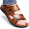 Summer New Shoes for Men Fashion Genuine Leather Sandals Cow Leather Casual Slipper Man Cool Beach Shoes