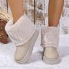 Women's Shearling Snow Boots Short Shaft,Flat Warm Winter Ankle Booties with Plush Fleece Lining,Cozy Casual Boots