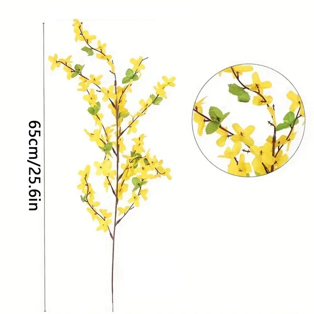 10pcs Artificial Flowers, Long Stem Yellow Winter Jasmine, Flowers Picks for Home Wedding Valentine's Day, Birthday, Mother's Day Decor