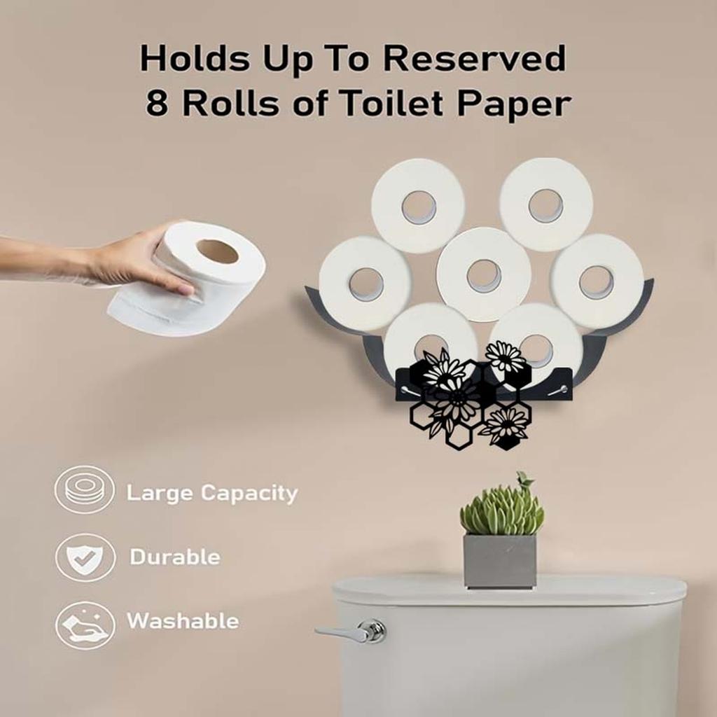 Decorative Wall Mounted Tissue Holder Large Capacity for Kitchen Bathroom