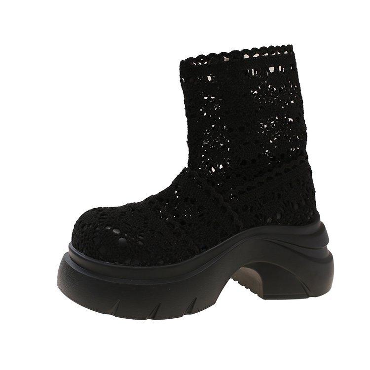 Thick-soled Martin Boots Women's 2025 New Summer Mesh Hollow Breathable Short Boots Small Fashionable Versatile Cool Boots Women