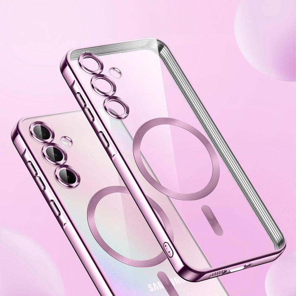 Case for Samsung Galaxy A35 5G, Electro MagSafe, Pink + Glass Screen Protector