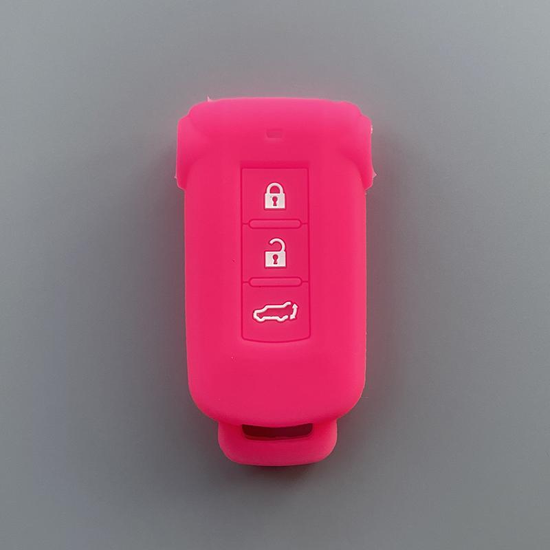 Silicone Car Key Cover Case for Mitsubishi Delica D5 Outlander 2014 Pajero Remote Key Car Accessories Bag