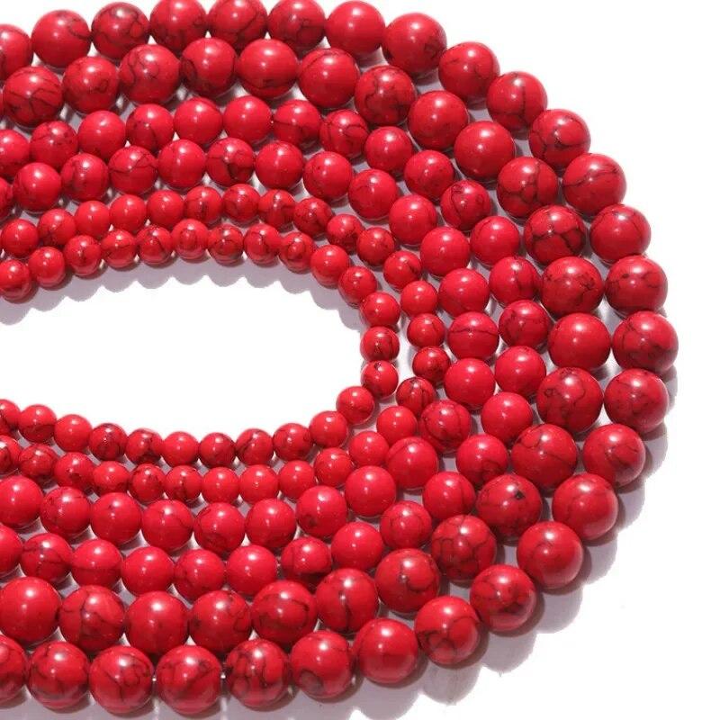 Natural Red Turquoises Spacer Beads For Jewelry Making