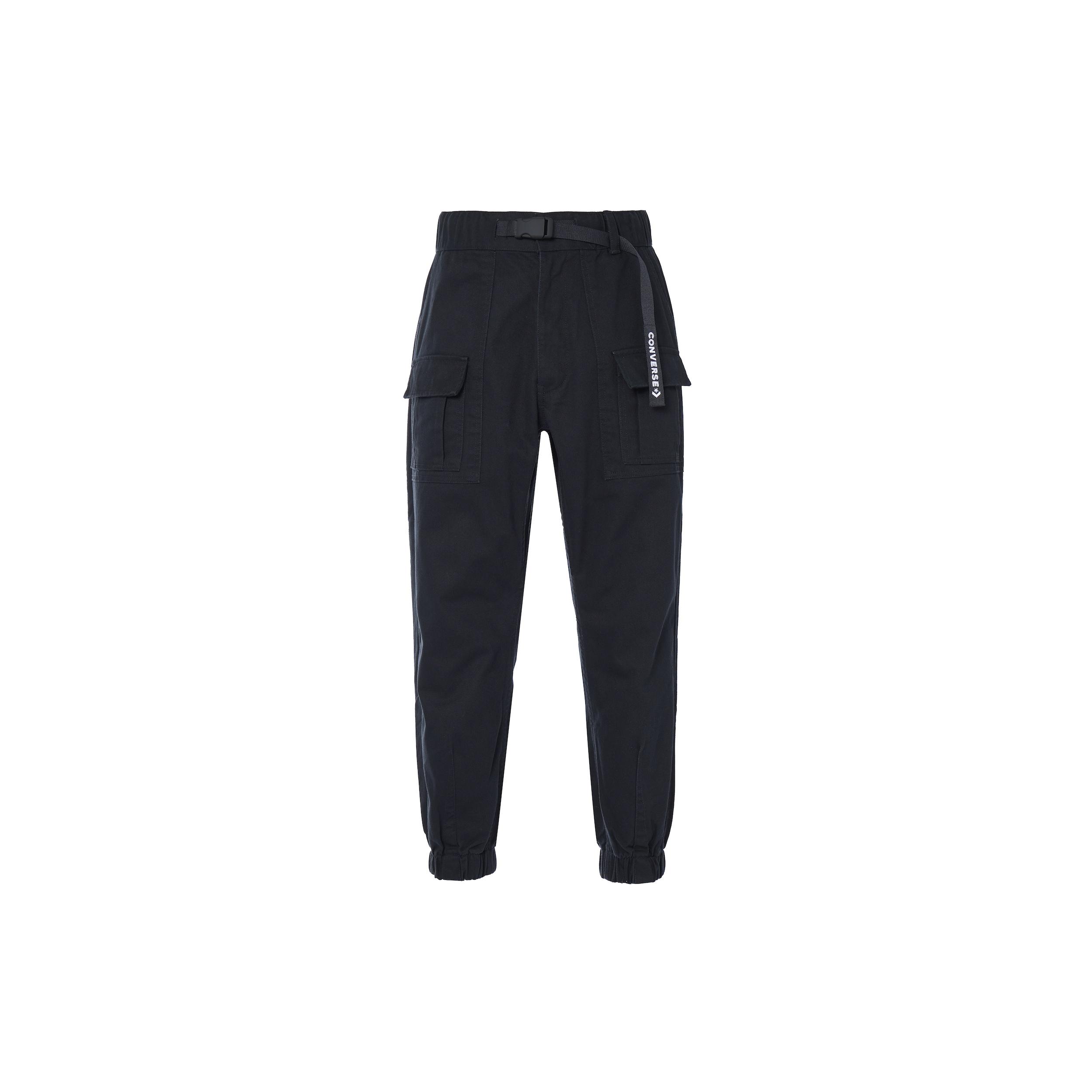 Men s Converse Solid Color Woven Bundle Feet Lacing Black Casual Pants/Trousers 10024161-A02 M