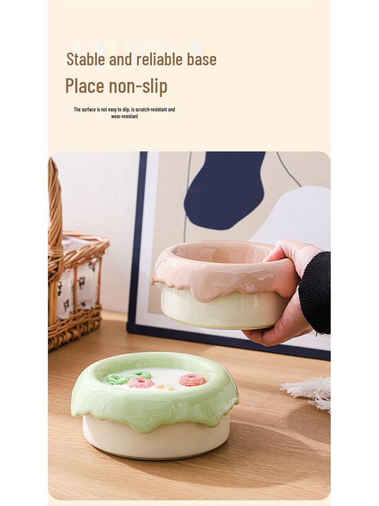 Ceramic Cat & Dog Anti-Tip Food Bowl With High-Leg Design