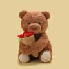 Teddy Cute Bear Filled Pp Cotton Rose Hat Plush Toy Gift For Women Girls